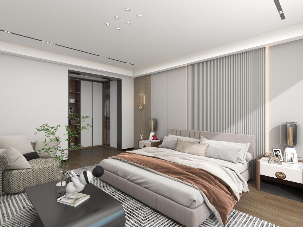 龍湖九里晴川-現(xiàn)代簡約-臥室設計效果圖